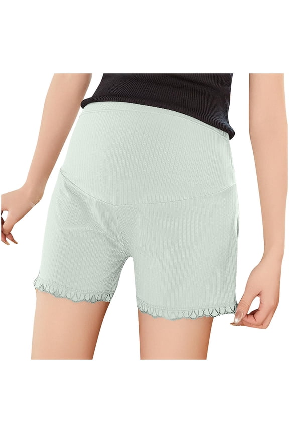 Women's Maternity Shorts Scalloped Hem Elastic Waist Over the Belly Lightweight Pregnancy Wear Summer Casual Lounge Sleep Shorts 2XL