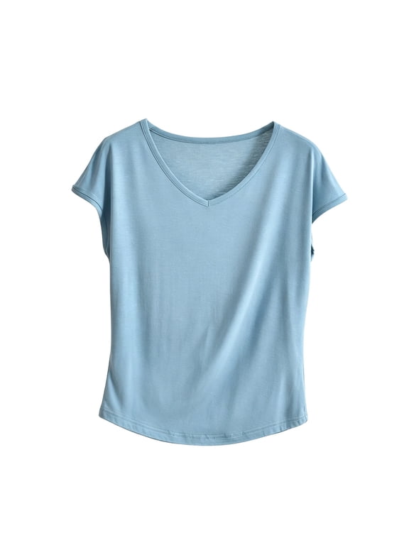 Women's Modal Pajama Top V Neck Sleeveless Loose Tank Shirt Solid Lightweight Soft Sleepwear Lounge Top 2XL