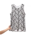thumbnail image 1 of QSAWXQZ Women's Modal Printed Pajama Tank Crew Neck Sleeveless High Low Hem Layering Top Lounge for Summer 2XL, 1 of 5
