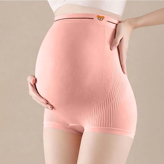 QSAWXQZ Women's Plus Maternity Briefs High Waist over Bump Seamless Scalloped Trim Stretch Underwear M