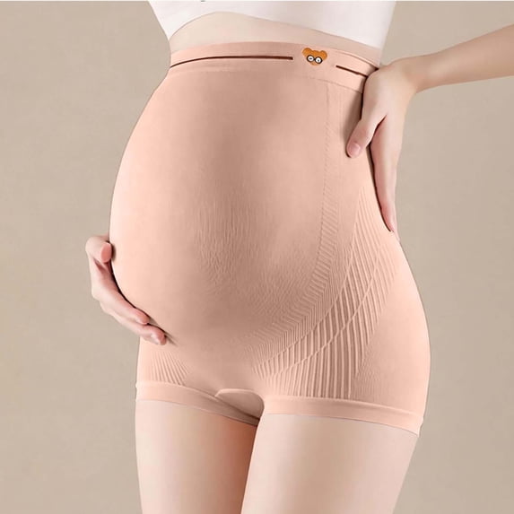 QSAWXQZ Women's Plus Maternity Briefs High Waist over Bump Seamless Scalloped Trim Stretch Underwear M