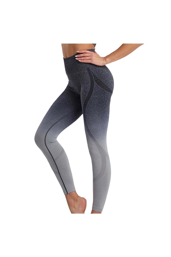 Women's Regular Leggings High Waist Tummy Control Full Length Seamless Moisture Wicking Butt Lifting Solid Workout Pants Black L