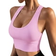 thumbnail image 1 of QSAWXQZ Women's Ribbed Crop Tank Top Built in Padded Racerback Scoop Neck Sleeveless Cut Slim Breathable Muscle Shirt for Gym Athleisure Wear L, 1 of 6