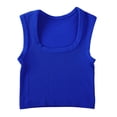 thumbnail image 1 of QSAWXQZ Women's Ribbed Knit Cropped Tank Tops Square Neck Seamless Sleeveless Shirts Basic Stretchy Slim Athletic Camisoles for Workout Yoga Lounge M, 1 of 5