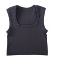 thumbnail image 1 of QSAWXQZ Women's Ribbed Knit Cropped Tank Tops Square Neck Seamless Sleeveless Shirts Basic Stretchy Slim Athletic Camisoles for Workout Yoga Lounge S, 1 of 5