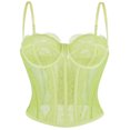 thumbnail image 1 of QSAWXQZ Women's Sheer Lace Bustier Tank Top Underwire Boned Spaghetti Strap Sleeveless Back Hook and Eye Sweetheart Neck Corset for Lingerie Outfits XL, 1 of 5