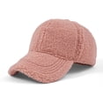 thumbnail image 1 of QSAWXQZ Women's Sherpa Lined Knit Baseball Cap Windproof Solid Warmer Duckbill Hat for Outdoor Pink Free Size, 1 of 2
