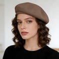 thumbnail image 1 of QSAWXQZ Women's Soft Knit Beret Hat Classic Solid Painter Cap for Vintage Fashion and Fall Commuting Coffee Free Size, 1 of 3