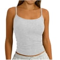 thumbnail image 1 of QSAWXQZ Women's Spaghetti Strap Camisole Basic Solid Scoop Neck Sleeveless Slim Layering Ribbed Knit Tank Top Undershirt for Summer 2XL, 1 of 5