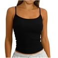thumbnail image 1 of QSAWXQZ Women's Spaghetti Strap Camisole Basic Solid Scoop Neck Sleeveless Slim Layering Ribbed Knit Tank Top Undershirt for Summer M, 1 of 5