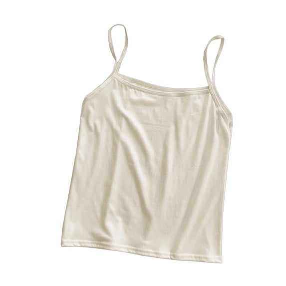 QSAWXQZ Women's Spaghetti Strap Camisoles Scoop Neck Tank Tops Basic Solid Seamless Sleeveless Tank Lightweight Stretchy Slim Layering Undershirts Free Size