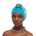 thumbnail image 1 of QSAWXQZ Women's Sparkly Sequin Turban Hat Vintage Headwrap with Twisted Knot for Themed Party and Evening Gala Sky Blue Free Size, 1 of 2