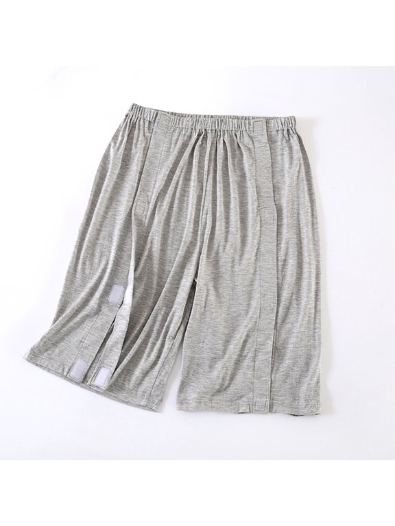Women’s Split Front Wide Leg Shorts Open Front Lounge Shorts High Waist Casual Loose Comfy Homewear XL