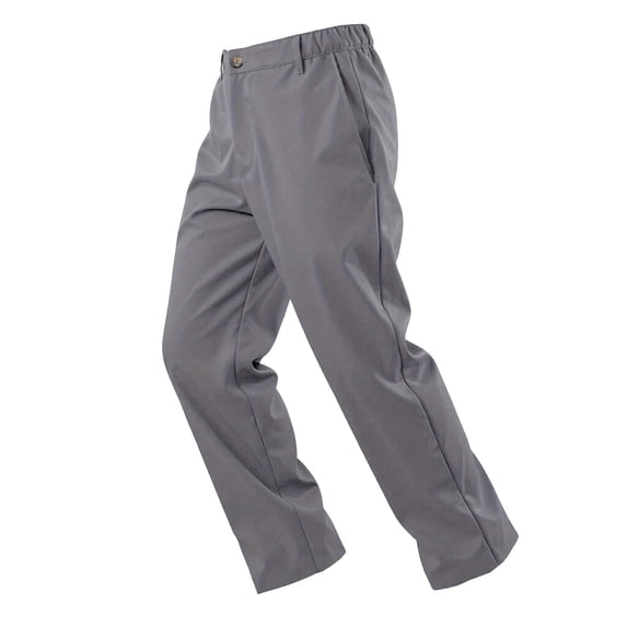 QSAWXQZ Men's Straight Leg Cargo Pants Elastic Waist Business Casual Wrinkle Free Golf Trousers with Pockets Dark Gray L