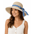thumbnail image 1 of QSAWXQZ Women's Straw Sun Hat Wide Brim Bow Ribbon Beach Hat for Vacation Free Size, 1 of 9