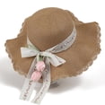 thumbnail image 1 of QSAWXQZ Women's Straw Sun Hat Wide Brim Bow Ribbon Beach Hat for Vacation Free Size, 1 of 5