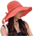 thumbnail image 1 of QSAWXQZ Women's Sun Hat Wide Brim Bow Foldable Beach Outdoor Summer Bucket Hat Lightweight Travel Headwear Free Size, 1 of 6