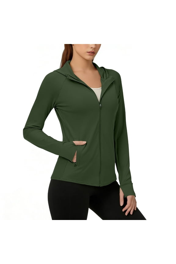 Women's UPF 50+ UV Protection Zip up Jacket Long Sleeve Lightweight Outdoor Ice Silk Outerwear with Pockets XL