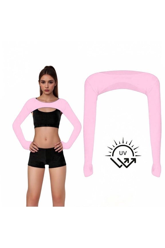 Women's UV Protection Bolero Shrug Cooling Arm Sleeves Cropped Athletic Cover Up with Thumb Hole Breathable Stretchy for Running Tennis Sports Free Size