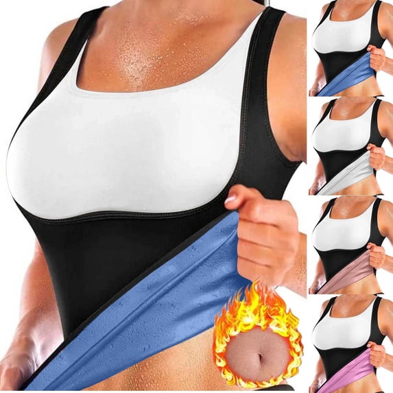 QSAWXQZ Women's Waist Trainer Tank Sleeveless Compression Sauna Tank Top Shapewear Smooth Under Clothes S