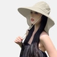 thumbnail image 1 of QSAWXQZ Women's Wide Brim UV Protection Flap Sun Hat with Long Neck Cover Adjustable Drawstring Cap for Summer Beach Trips and Outdoor Tourism Beige Free Size, 1 of 9