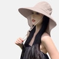 thumbnail image 1 of QSAWXQZ Women's Wide Brim UV Protection Flap Sun Hat with Long Neck Cover Adjustable Drawstring Cap for Summer Beach Trips and Outdoor Tourism Pink Free Size, 1 of 9
