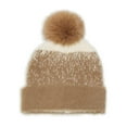 thumbnail image 1 of QSAWXQZ Women's Winter Pom Pom Beanie Hat Fuzzy Knit Cap Soft Warm Faux Fur Ball Skull Cap Khaki Free Size, 1 of 2