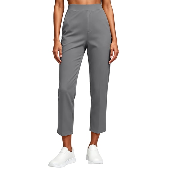 QSAWXQZ Womens Ankle Length Yoga Pants Elastic Waist Pockets Stretch Athletic Casual Trousers L