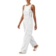thumbnail image 1 of QSAWXQZ Womens Wide Leg Cargo Overalls Adjustable Straps Sleeveless Pockets Bib Jumpsuit Casual Pants 2XL, 1 of 6