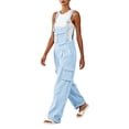 thumbnail image 1 of QSAWXQZ Womens Wide Leg Cargo Overalls Adjustable Straps Sleeveless Pockets Bib Jumpsuit Casual Pants L, 1 of 6