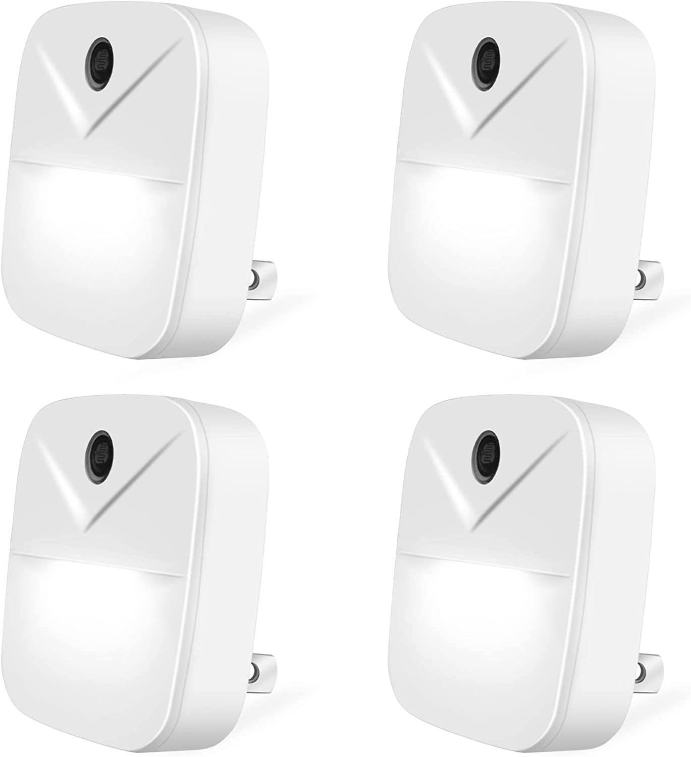 QSCQ 4 Pack LED Night Lights Plug In With Light Sensors, Automatic Wall Light, Night Lights for Kids and Adult, Led Lights for Bedroom White Light