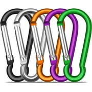 QSCQ Carabeaner Keychain Hook Set of 5 Locking Carabiner Clips for Hammock, Keychain, Outdoor, Camping, Hiking, Dog Leash Harness