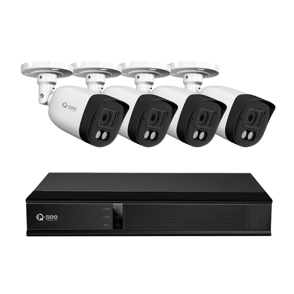 QSEE 8CH 5MP Outdoor DVR Security Camera System, 4K DVR with 2TB HDD