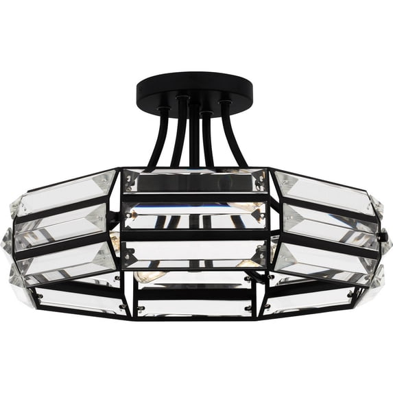 Quoizel Padilla 4-Light Matte Black Semi-Flush Mount Light