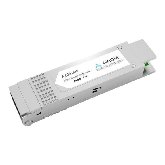 Axiom AXG95916 - QSFP+ transceiver module (equivalent to: HP JG661A) - 40GbE - 40GBase-LR4 - LC single-mode - up to 6.2 miles - 1260-1310 nm - TAA Compliant - for HPE 5900AF-48XG-4QSFP, 5900AF-48XG-4QSFP+; FlexFabric 12900E, 12900E 36-Port, 12902E