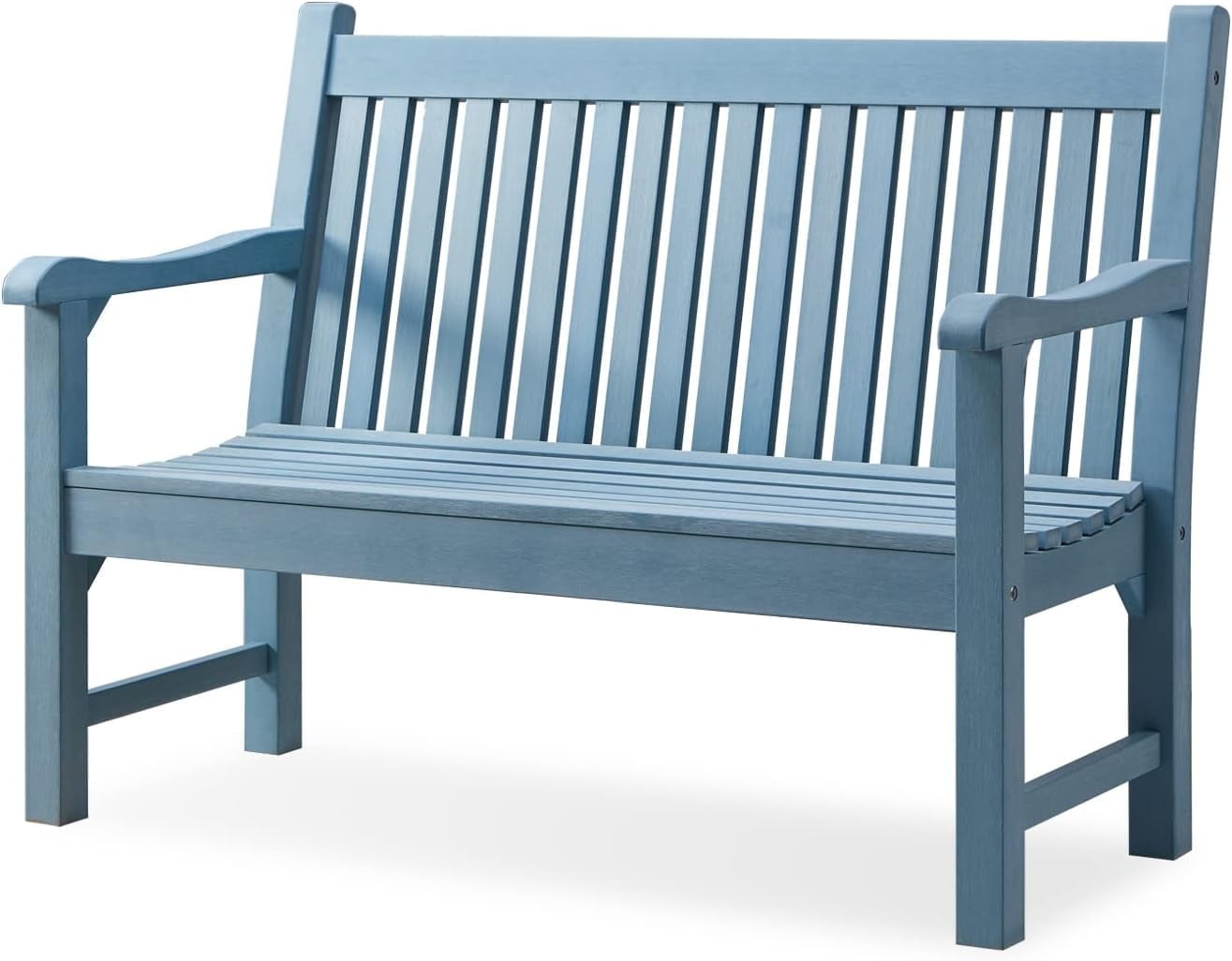 QSHIMY Garden Bench, 2-Person Poly Lumber Patio Bench, All-Weather ...
