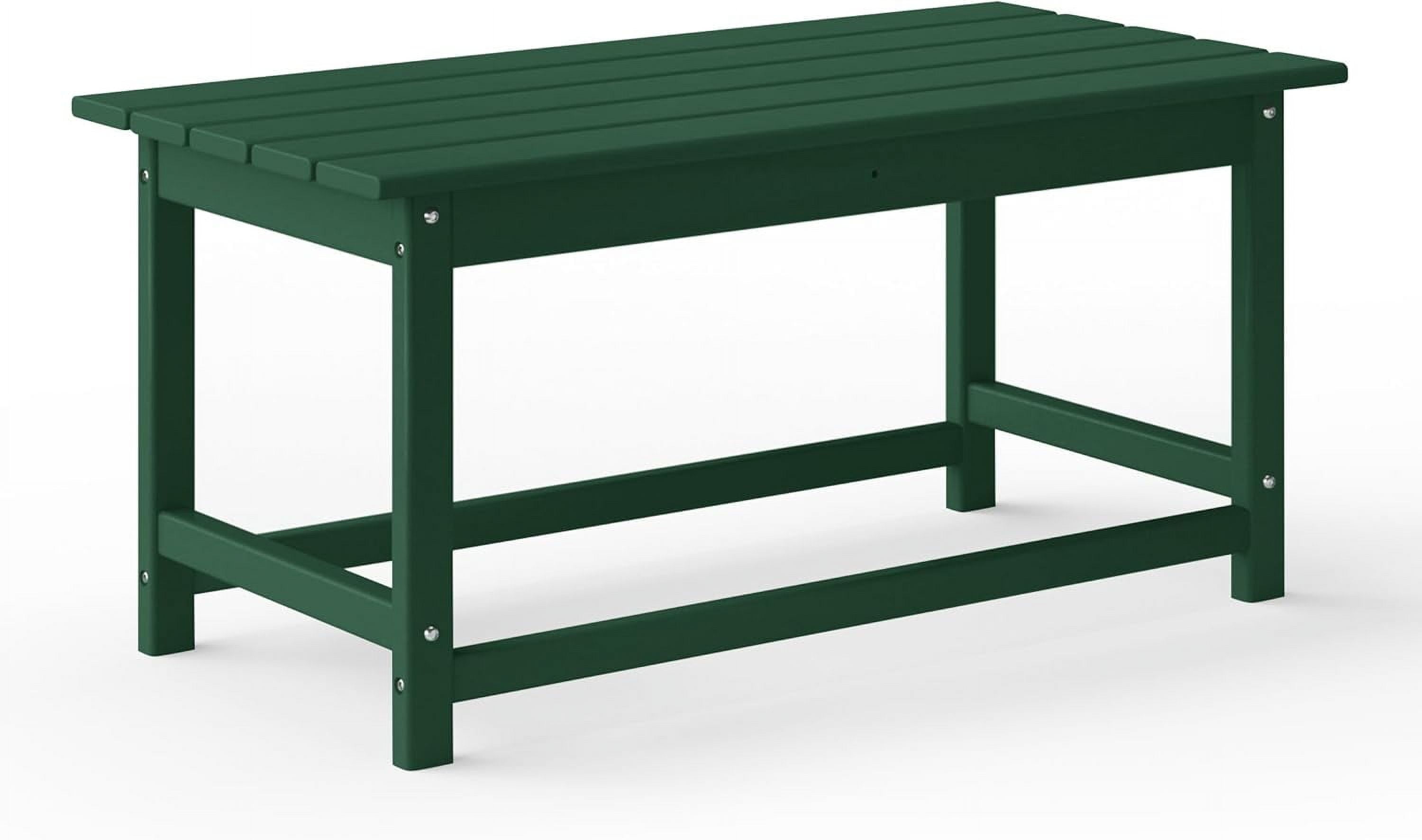 Malibu Dark Green HDPE Rectangular Outdoor Coffee Table
