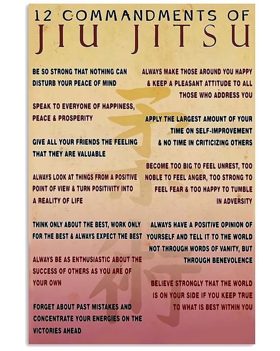 QSHPO Jiu-jitsu Knowledge Graduation System Tin Poster Club Decor Gym ...