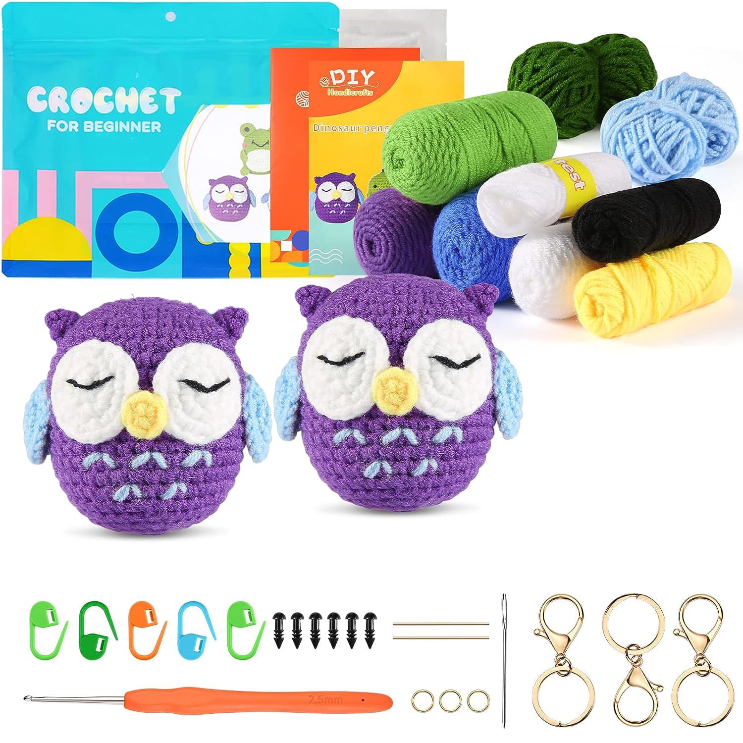 GCVOPTON Crochet Kit for Beginners, Easy Crotcheting Starter Kit with Step-by-Step Video Tutorials,Knitting Kits for Adult & Kids, Christmas Tree