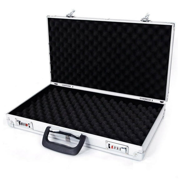 Aluminum Briefcase with Lock, Metal Hard Case with Foam,Combination Locks Business Suitcase for Men, Hard Shell Storage Carry Case,for Laptop & Documents