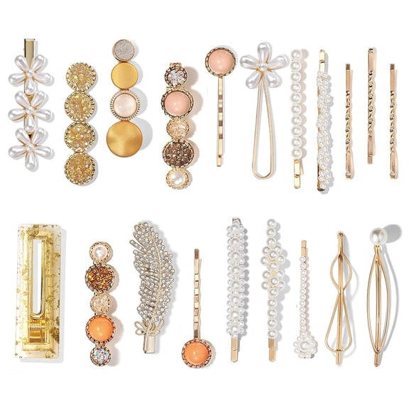 QSJRZP 20 Pcs Pearl Hair Clips Set Fashion Korean Acrylic Resin Hair Barrettes, Bobby Pins Hairpins for Women and Ladies Girls Headwear Styling Tools, Hair Accessories for Decorative Party Wedding