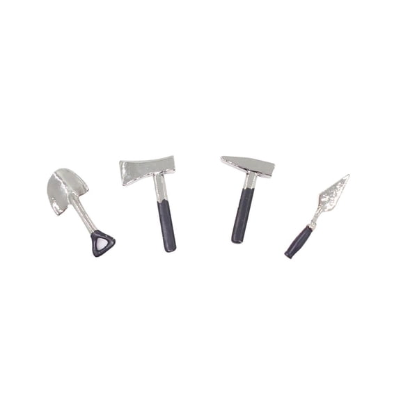 QSTDGVPW 1/12 4pcs Dollhouse Miniature Fairy Garden Accessory Alloy Tool Set Doll Garden