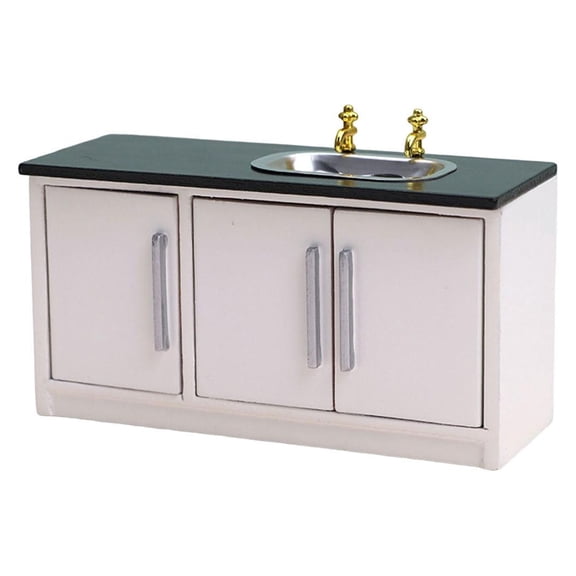 QSTDGVPW 1/12 Dollhouse Kitchen Sink Decoration Simulation Wash Basin Miniature Dollhouse Style A