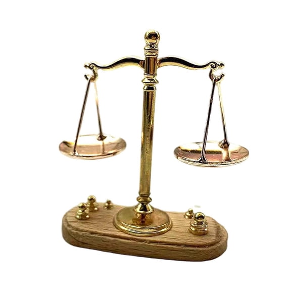 QSTDGVPW 1:12 Simulation Weighing Scale Balance with 6 Weight for Dolls Hosue Kitchen DIY