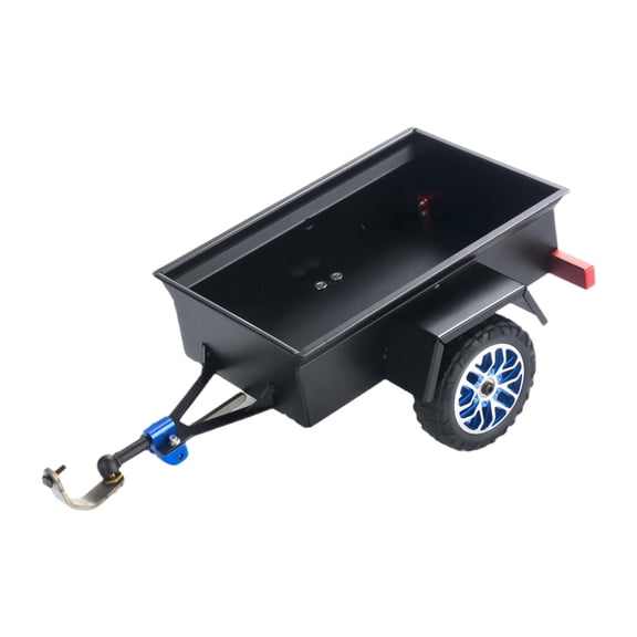 QSTDGVPW 1/24 1/30 RC Crawler Trailer Easy to Install, Metal, behind Car, Remote Control Black