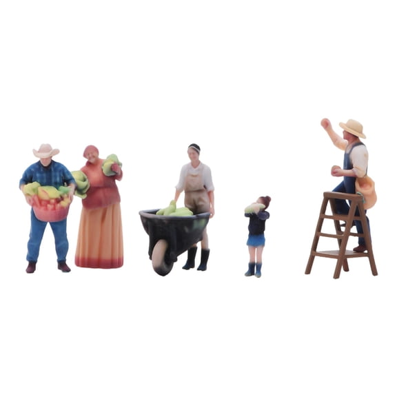 QSTDGVPW 1:64 Miniature Figures Mini Models The Farm Family Trains Architectural Models Tiny Mini People Figurines Diorama Accessories