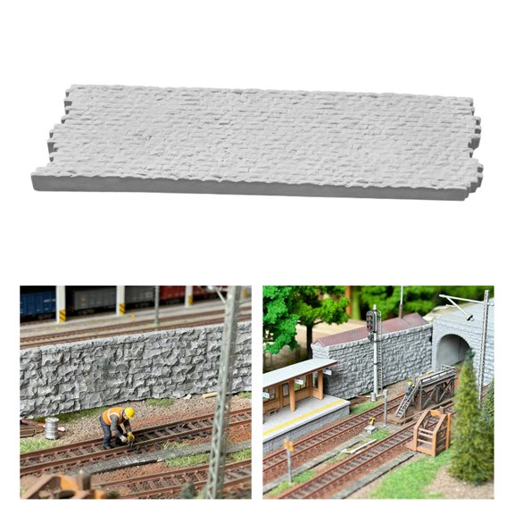 QSTDGVPW 1/87 Scale Model of A Brick Wall in The Style of A Railway Simulation, Realistic