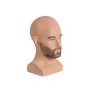 QSTDGVPW 1 Male Mannequin Head with Shoulders Bald PVC Barber Practice Display Bust for Hat Glasses Jewelry Showcase
