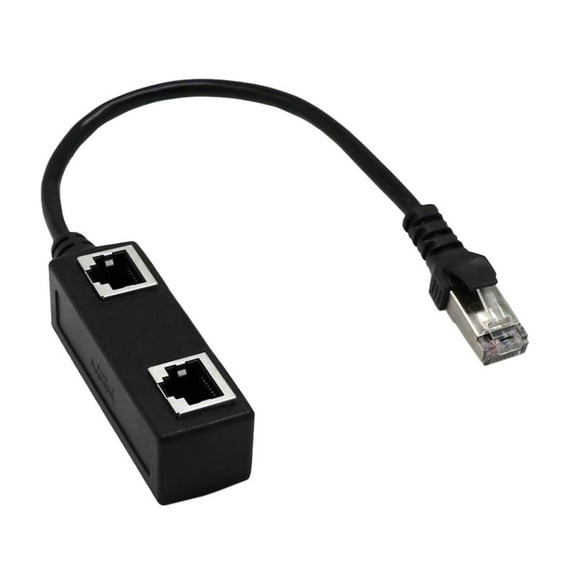 QSTDGVPW 1 Male to 2 Female Port LAN Ethernet Network Splitter Cable Compatible Cat5,