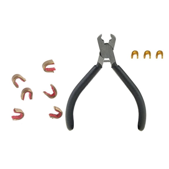 QSTDGVPW 1 Set Portable Anti-slip Nocking Buckle Pliers with 9 Copper Nocks Bow Tool